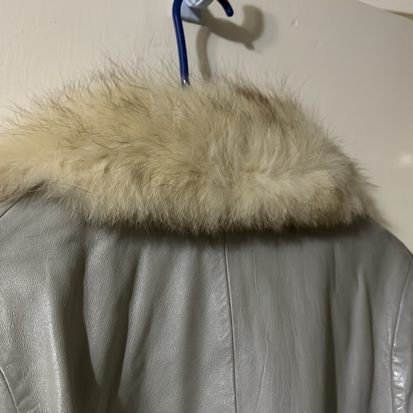 EC Peter Caruso Genuine Leather sz 14 fur top belt jacket - Picture 6 of 16